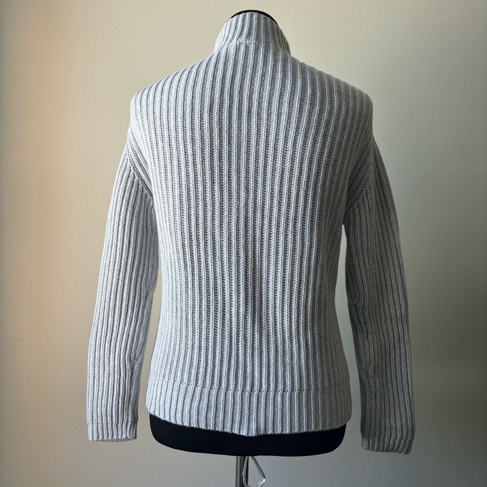 GAP Ribbed Mock Neck Sweater XS Gray 100% Cotton Classic - Picture 3 of 8